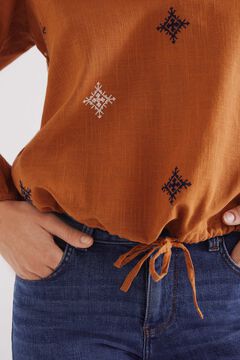 Springfield Blusa bordados étnicos amarillo