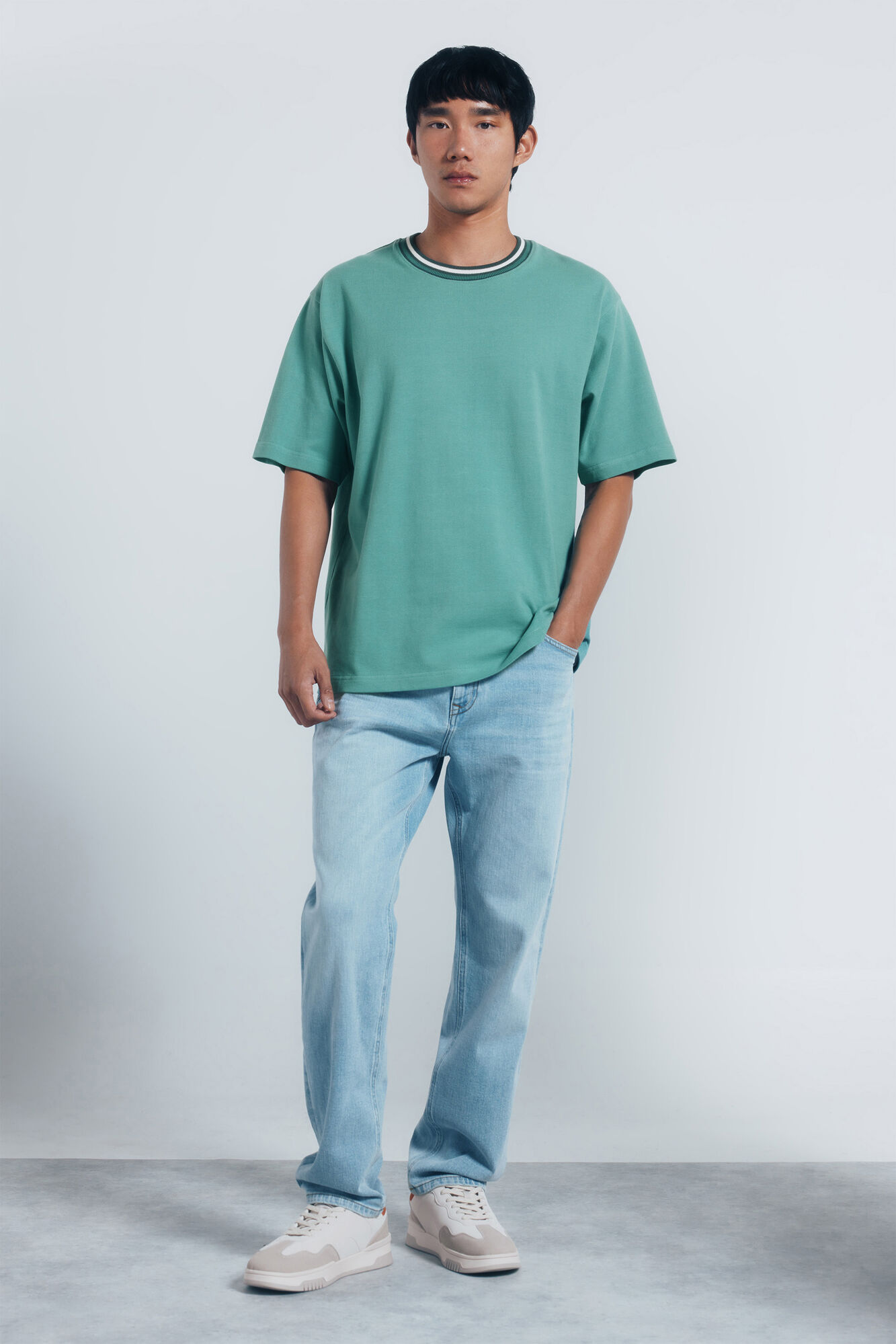 Springfield Playera con ribete de piqu&eacute; verde