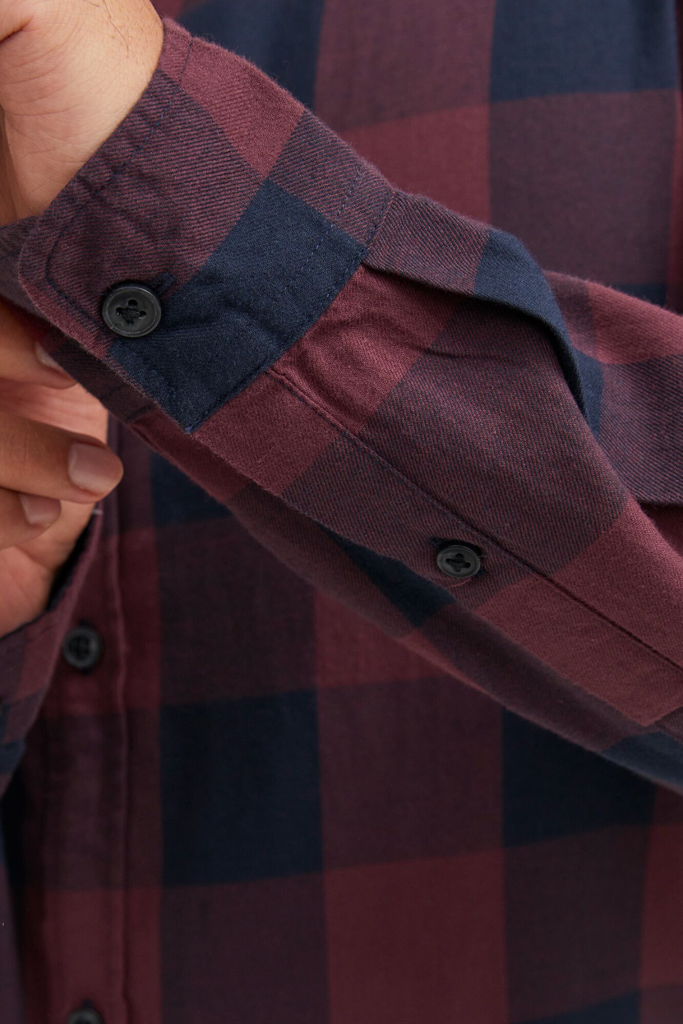 Jack & Jones Camisa slim a cuadros rojo