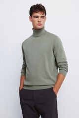 Springfield Jersey básico de cuello alto kaki