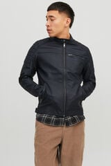 Jack & Jones Chamarra simil cuero negro