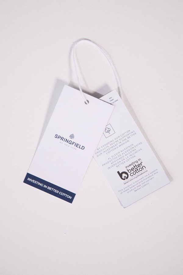 Springfield Playera cuello camisero combinada gris