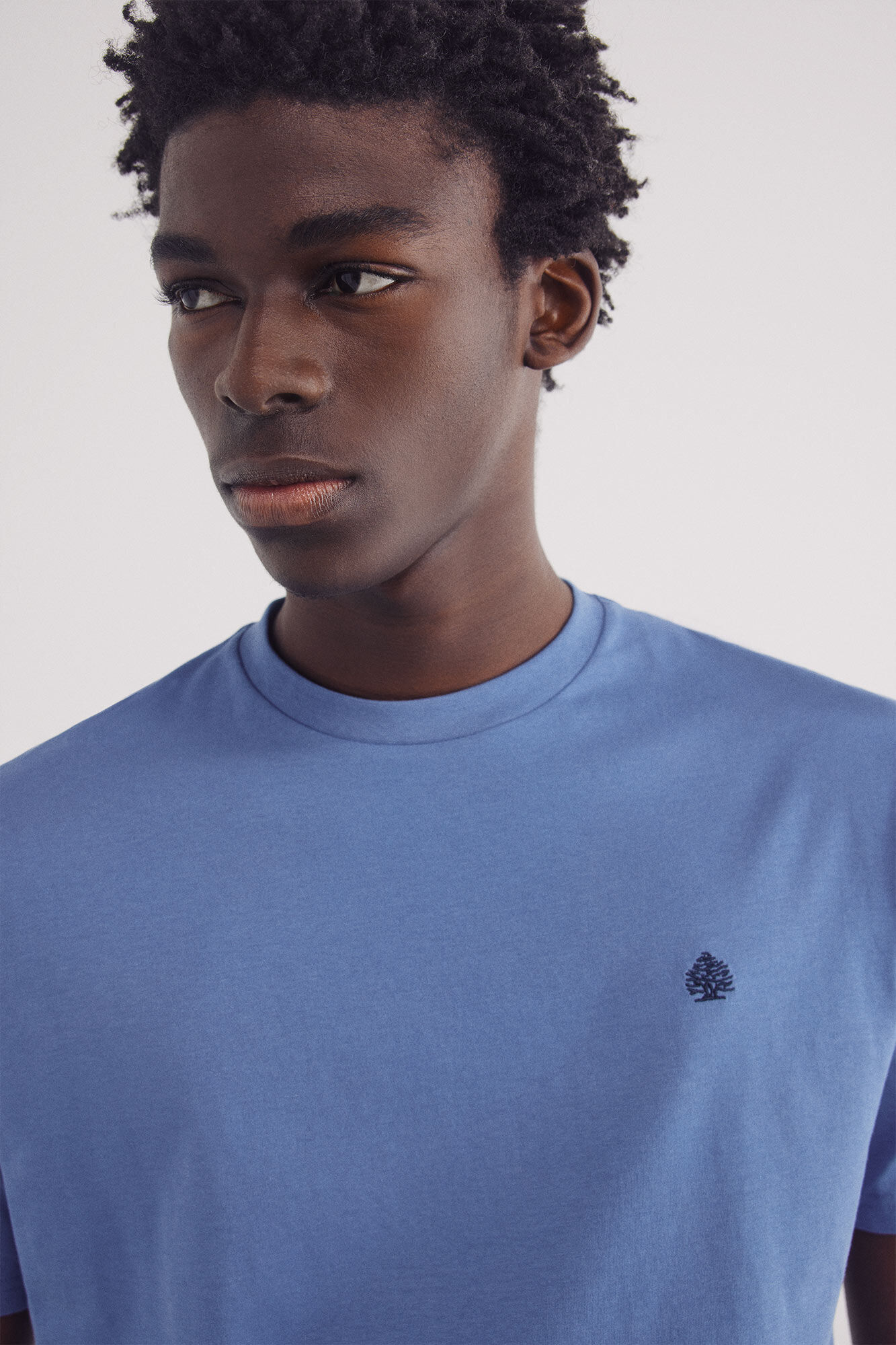 Springfield Playera b&aacute;sica cuello redondo azul tinta