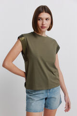 Springfield Playera de manga corta con lentejuelas khaki