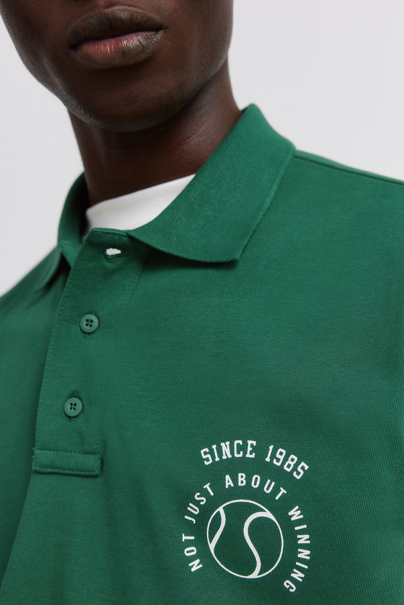 Springfield Polo de pique mangas con bloques de contraste regular fit verde