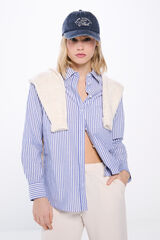 Springfield Camisa oversized algodón marino