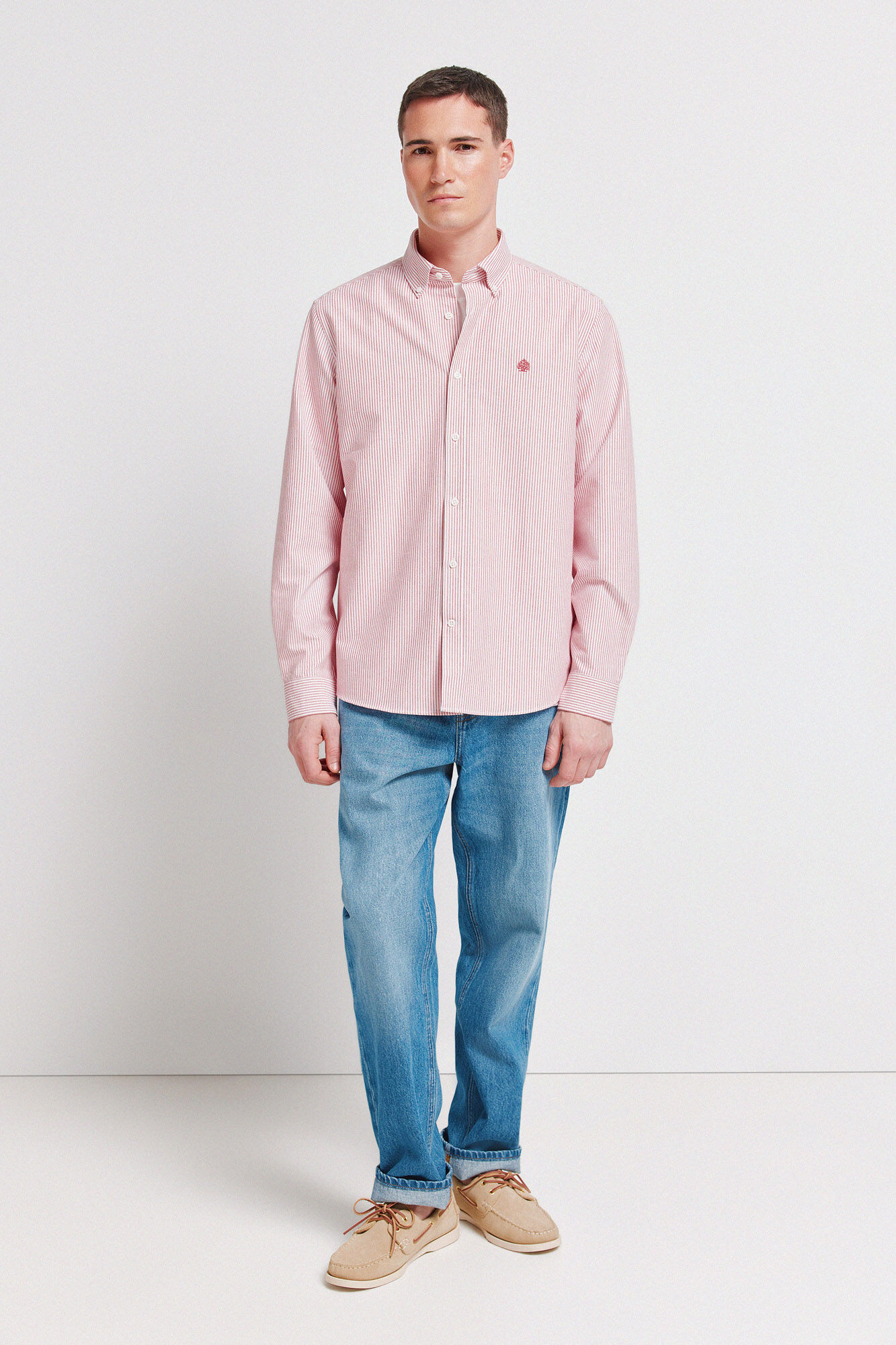 Springfield Camisa oxford a rayas sin arrugas