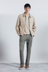 Springfield Pantalón slim fit lavado kaki