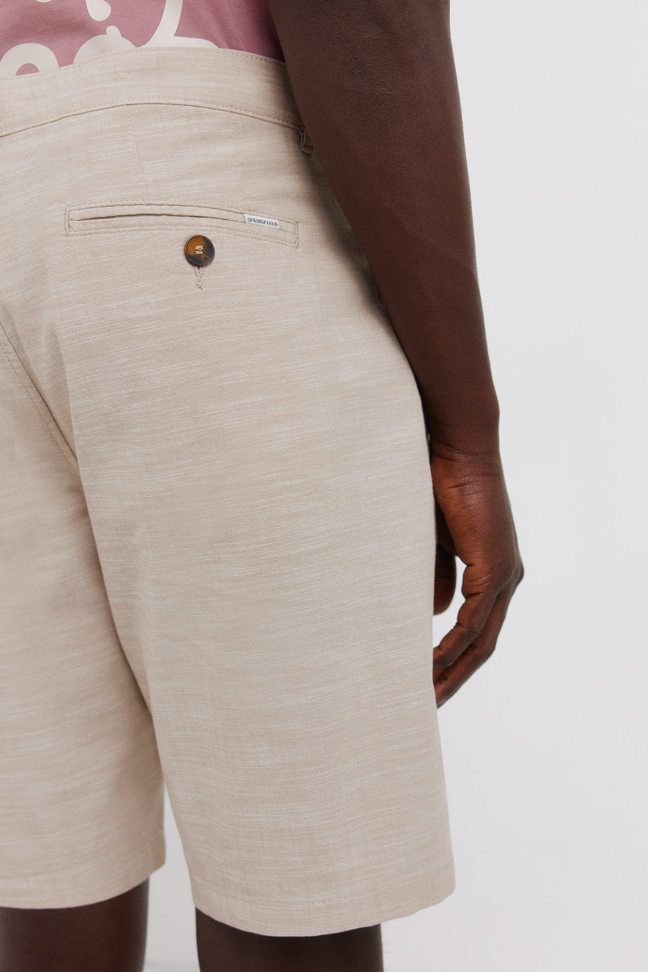 Springfield Bermudas chambray slim fit beige