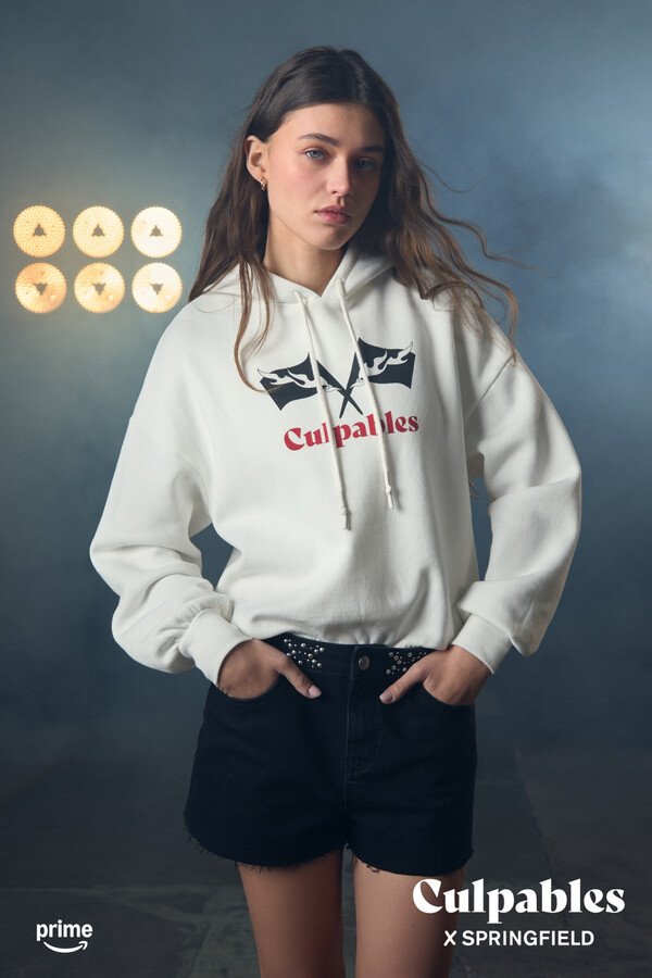 Springfield Sudadera cropped "Culpables" estampado