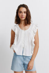 Springfield Blusa rom&aacute;ntica con volantes blanco