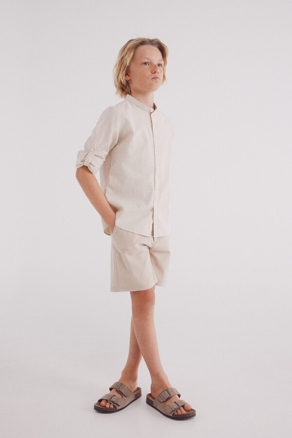 Springfield Kids Bermudas estructura cuadrille niño beige