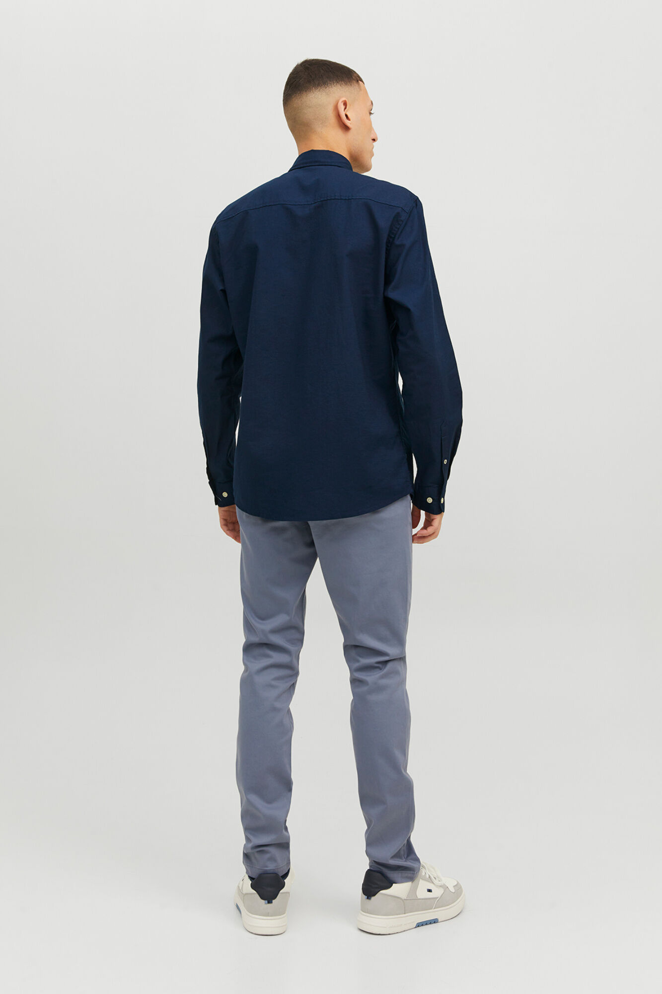 Jack & Jones Camisa oxford de algod&oacute;n marino