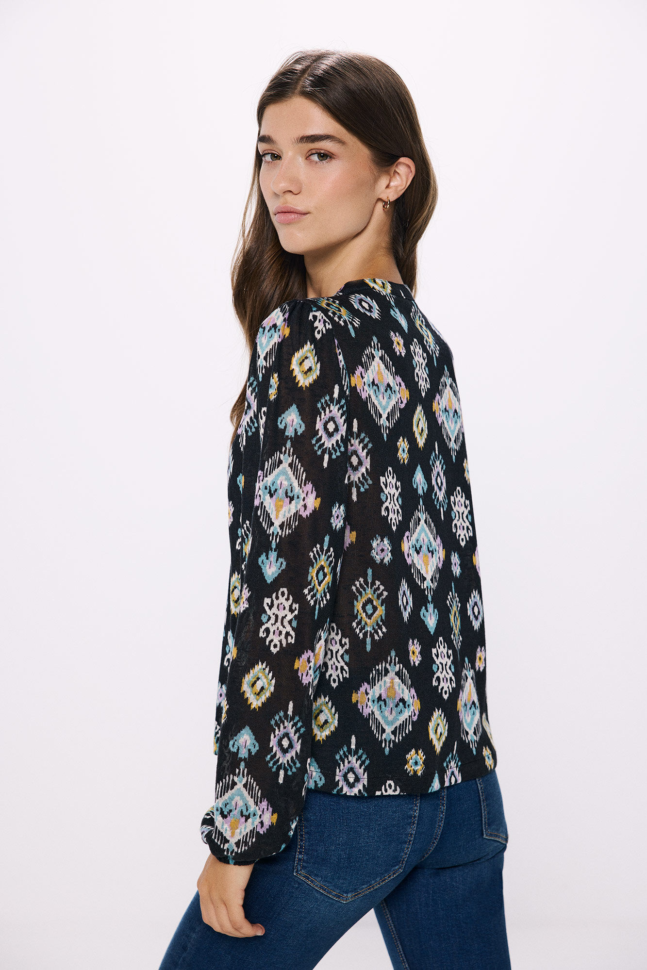 Springfield Blusa estampado &eacute;tnico p&uacute;rpura