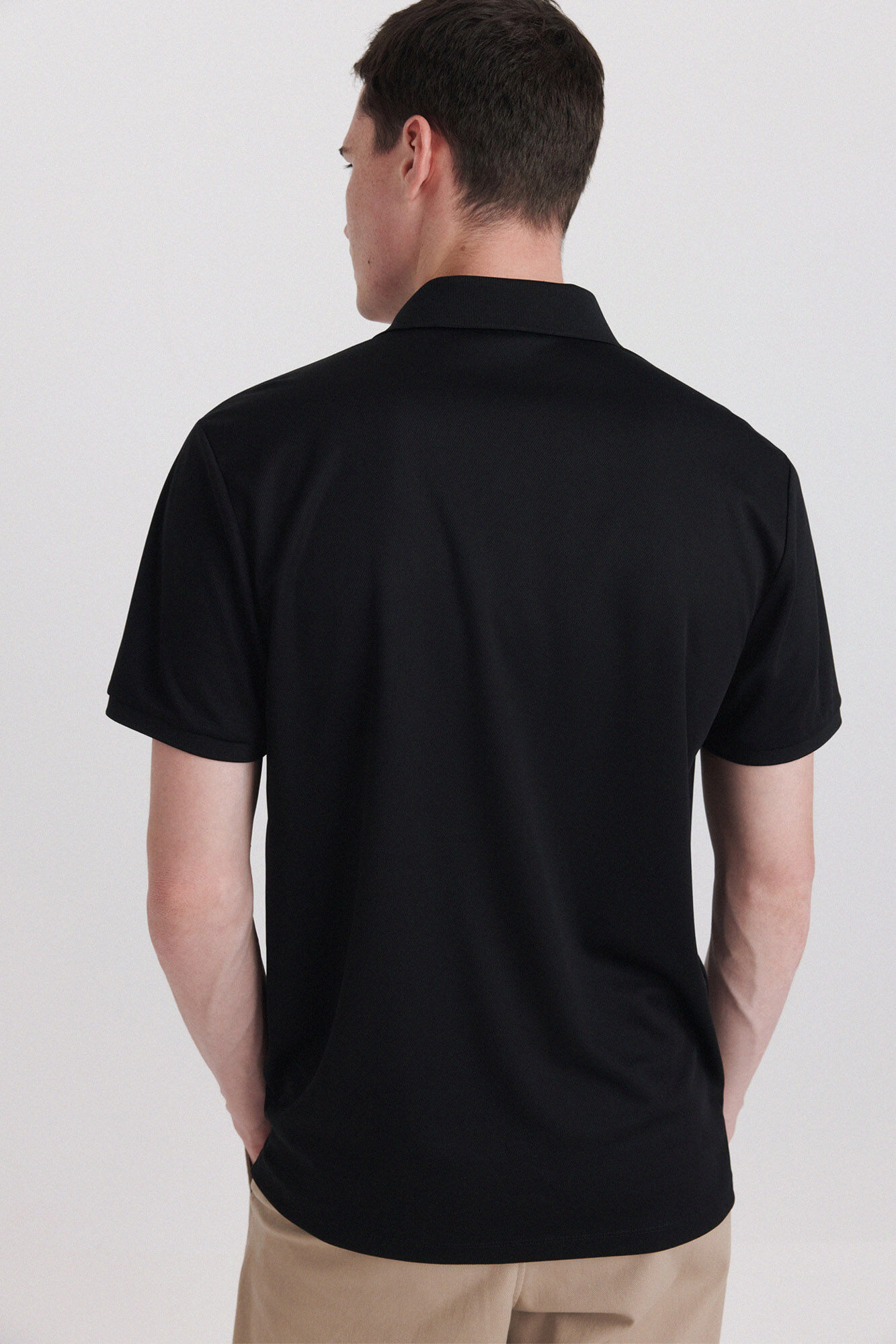 Springfield Polo de tejido t&eacute;cnico slim fit negro