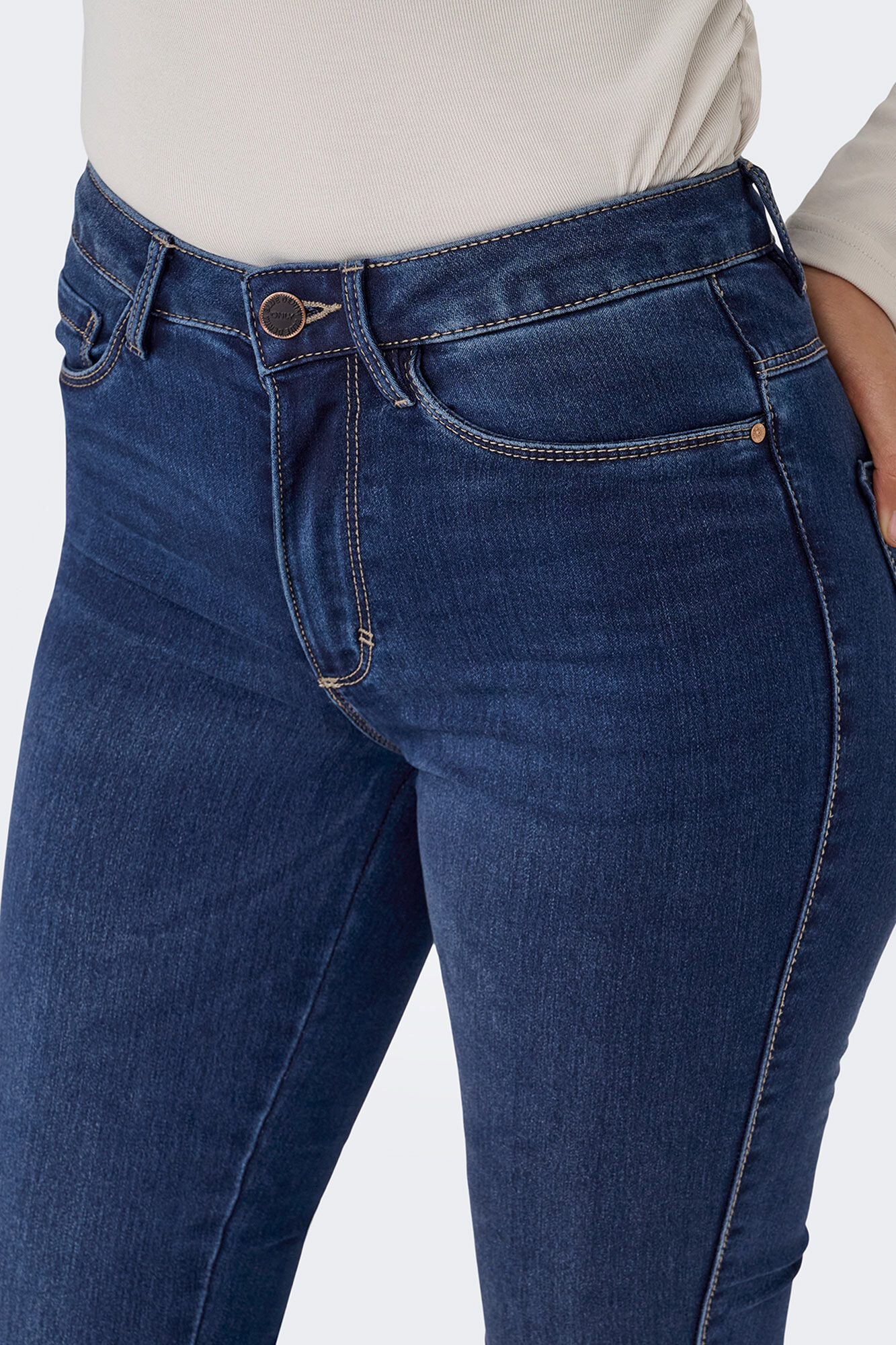 Only Jeans Skinny Tiro Alto azulado