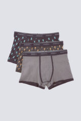 Springfield Pack 3 boxers caf&eacute; con helado azul mezcla