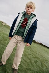 Springfield Kids Jersey caqui con estampado de rombos para niño caza oscuro