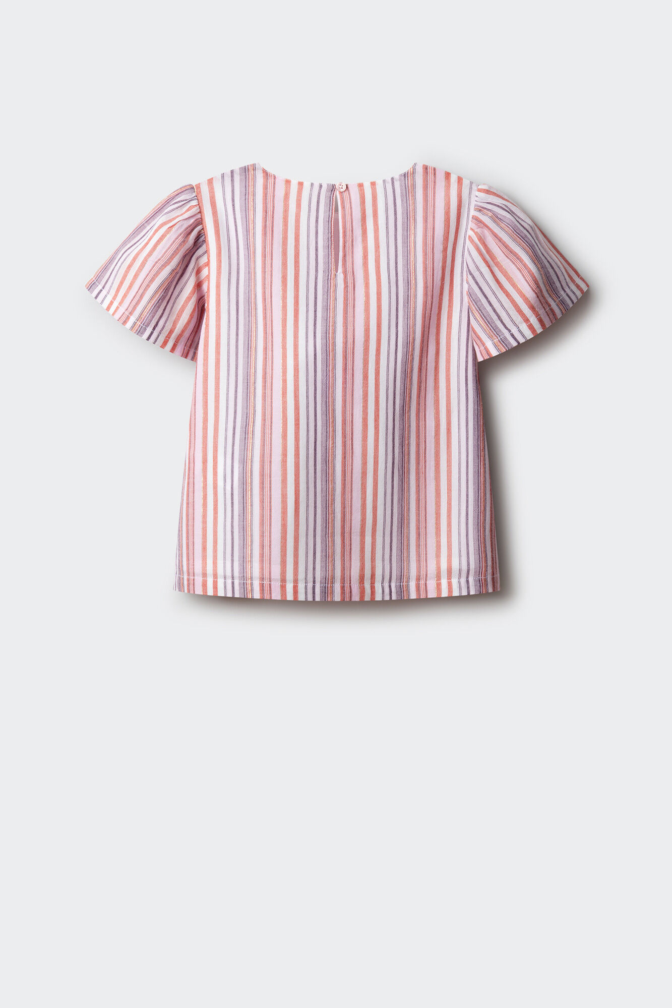 Springfield Kids Blusa manga corta a rayas de lurex para ni&ntilde;a morado/lila