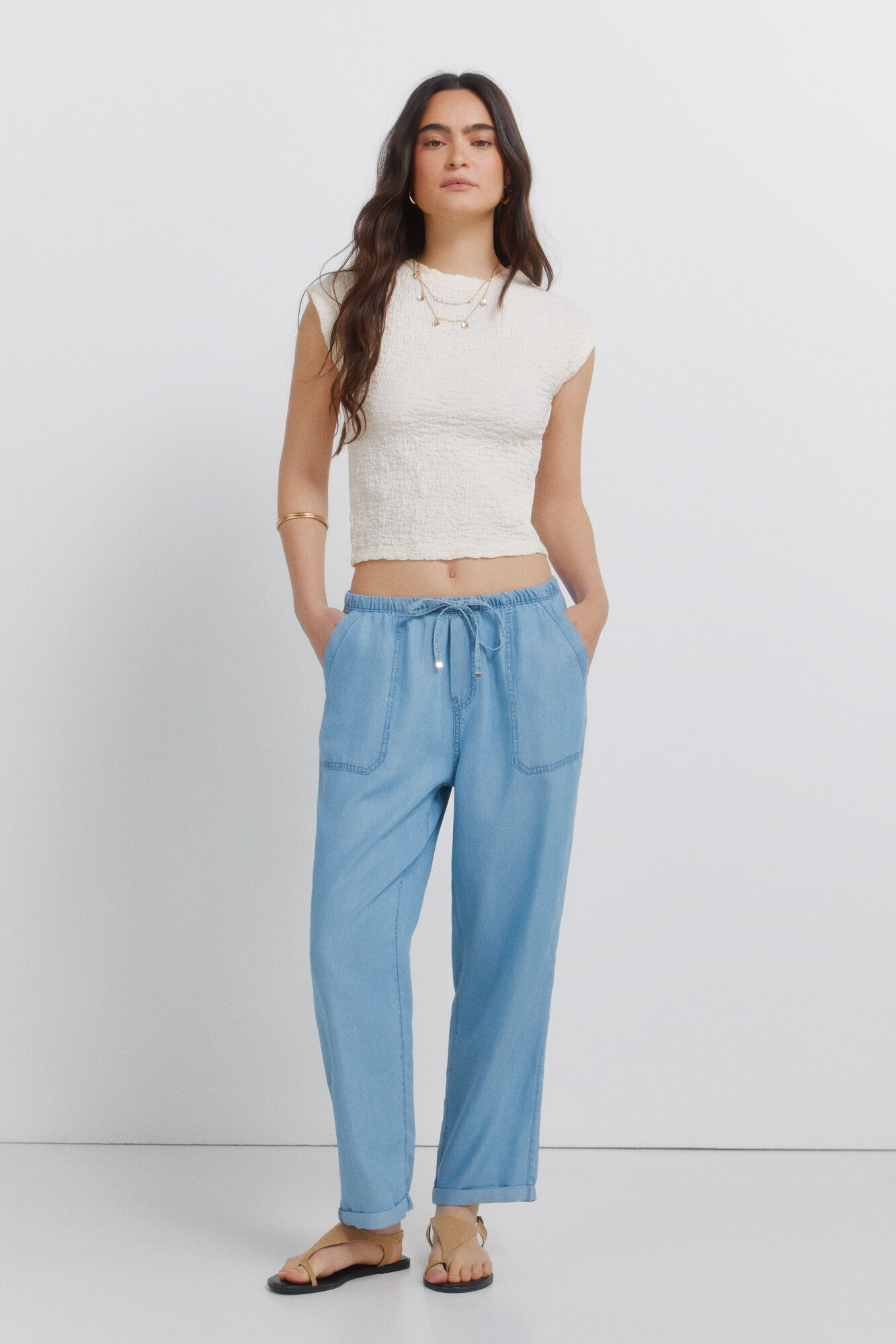 Springfield Pantal&oacute;n jogger de tencel mezclilla