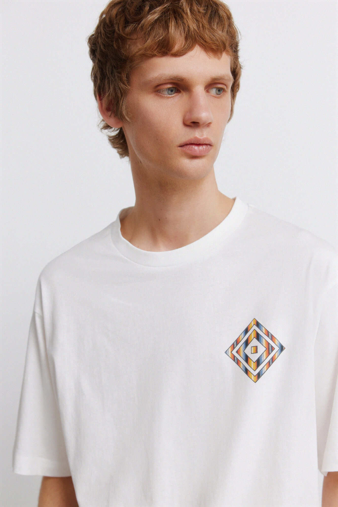 Springfield Playera de rombos a rayas marfil