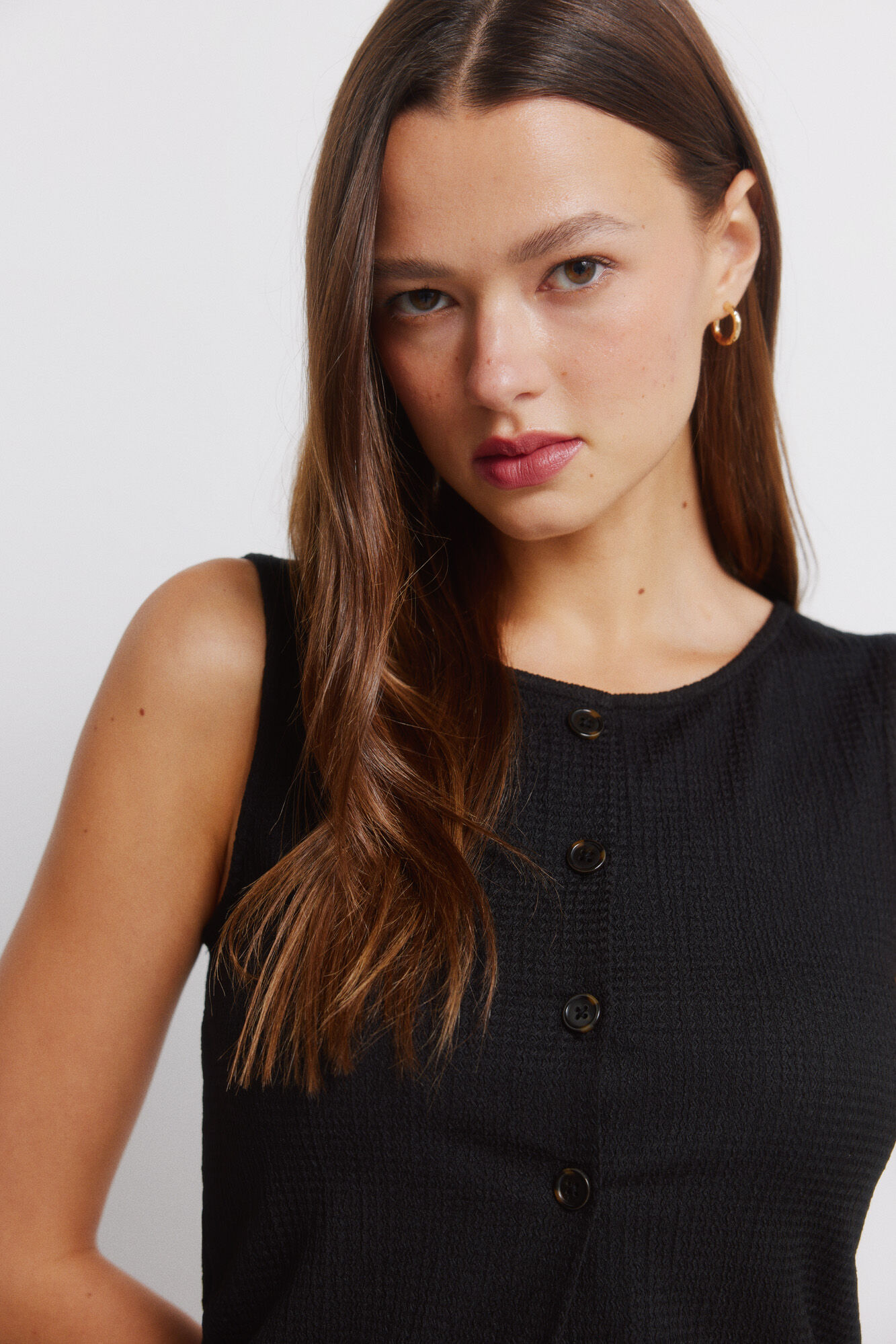 Springfield Chaleco con botones negro