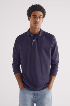 Springfield Polo piqué  manga larga azul