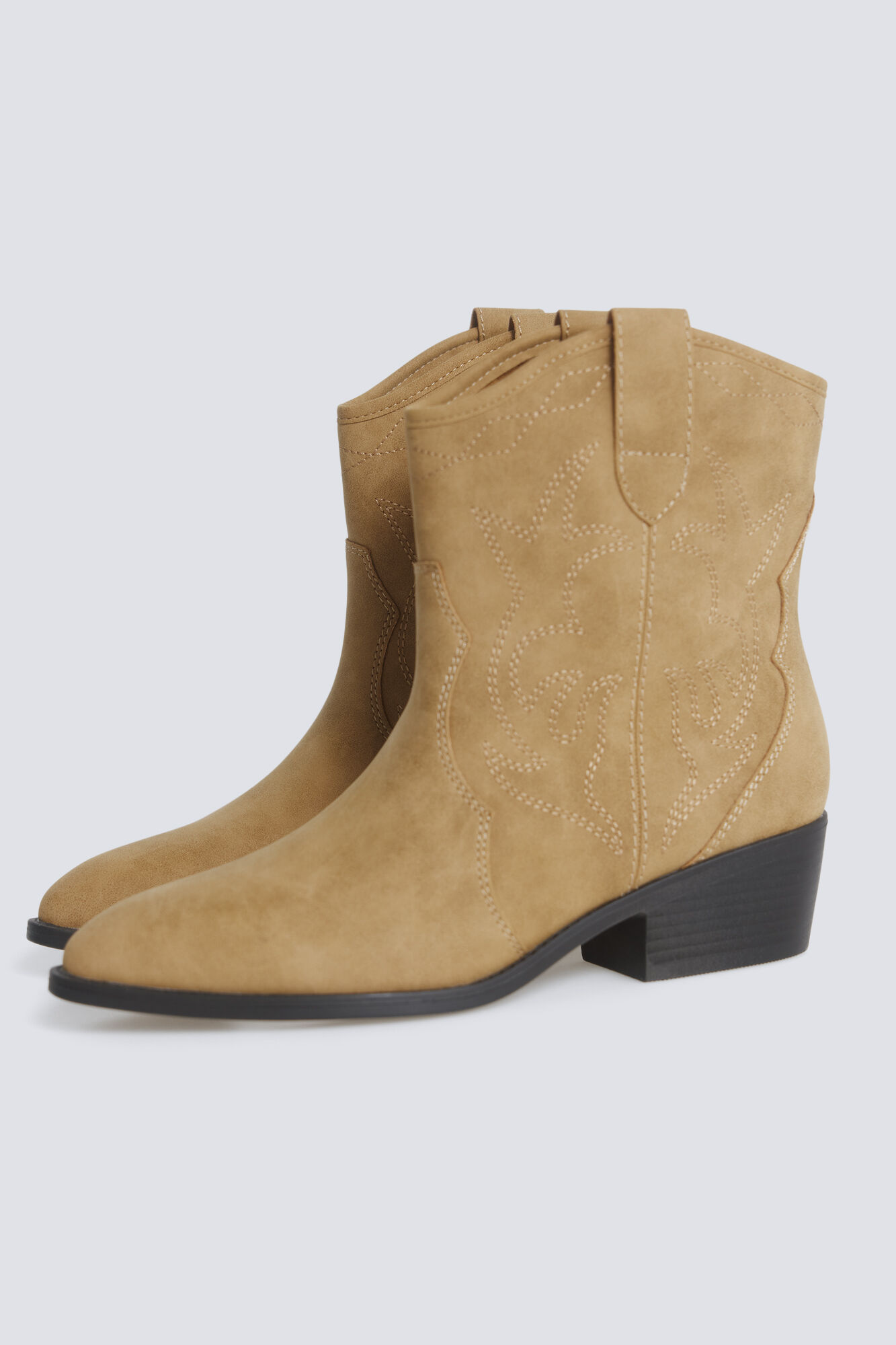 Springfield Botas cowboy de efecto ante beige