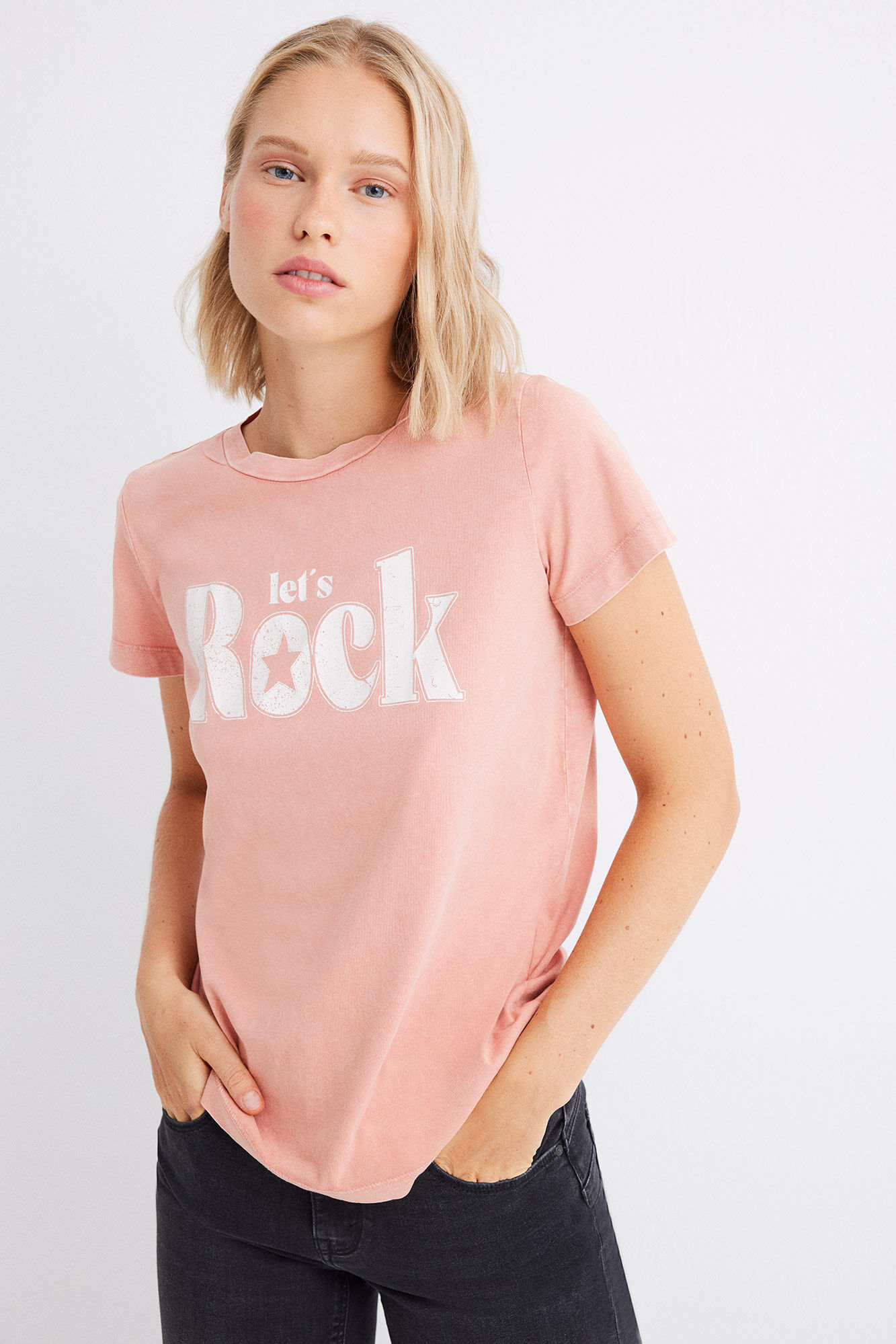 Springfield Playera gr&aacute;fica algod&oacute;n rosa