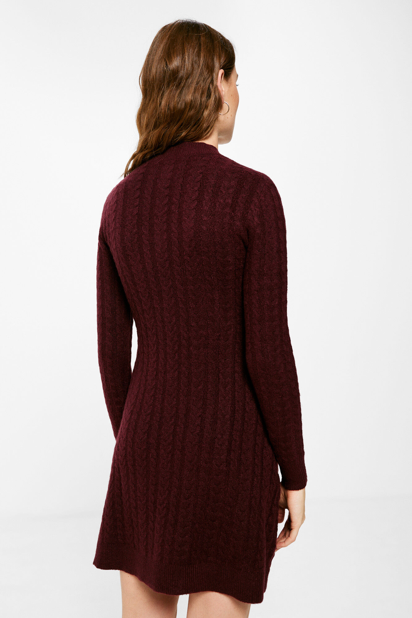 Springfield Vestido Punto Cable Knit beige