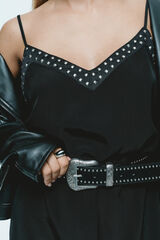 Springfield Cinturón de vaquero con tachuelas negro