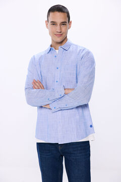 Springfield Camisa estructura bicolor azulado