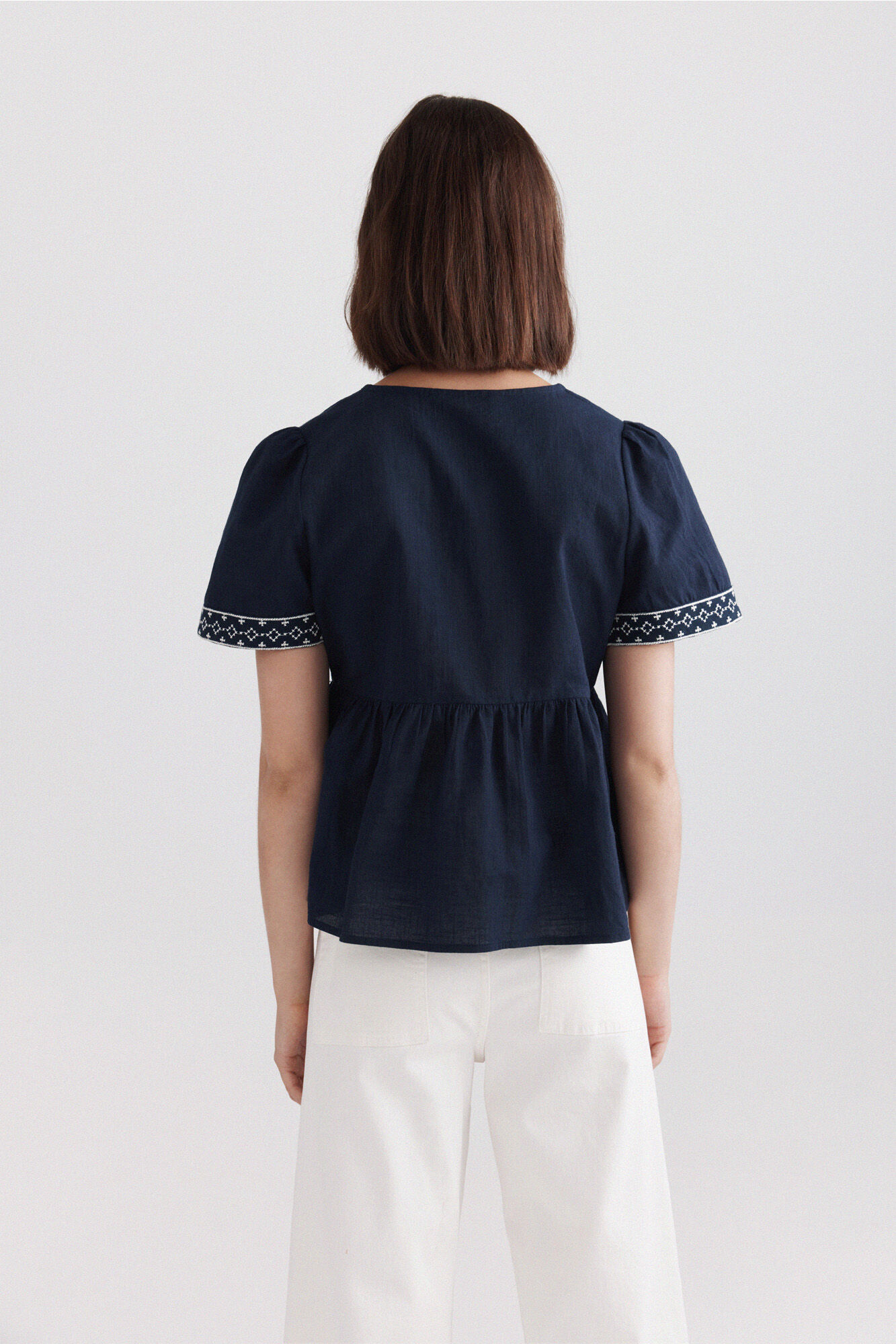Springfield Camisa peplum con detalles en el escote marino