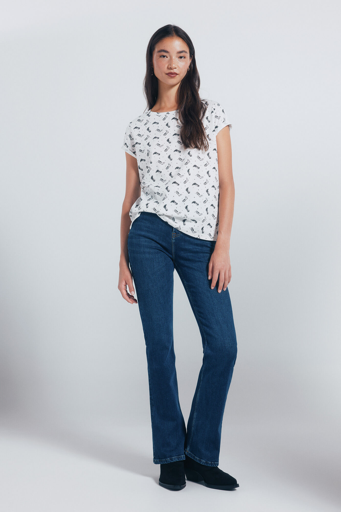 Springfield Playera estampada motivos peque&ntilde;os beige