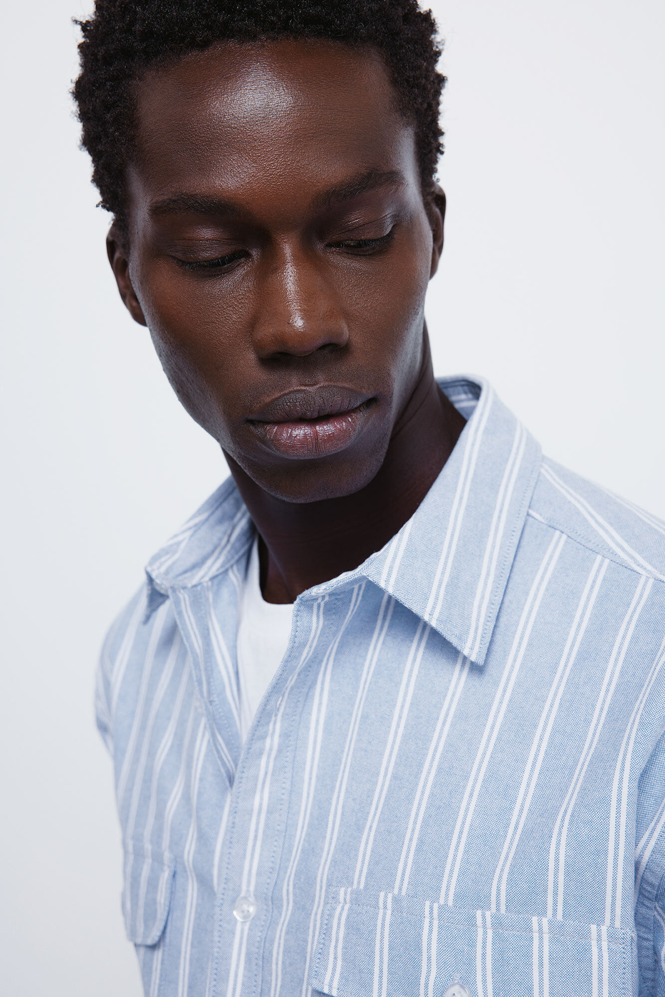 Springfield Camisa Oxford de rayas con bolsillos