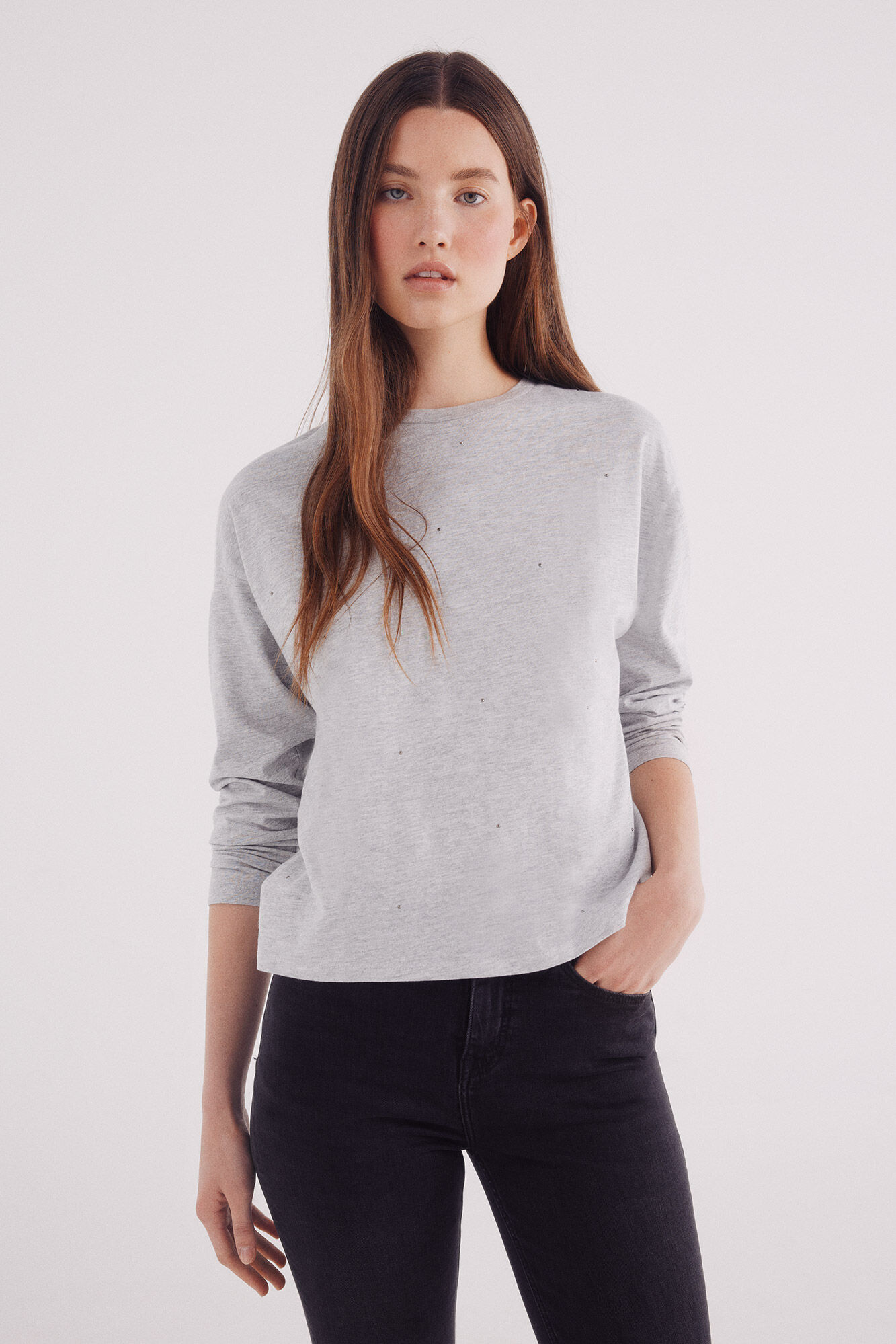 Springfield Playera tachuelas gris