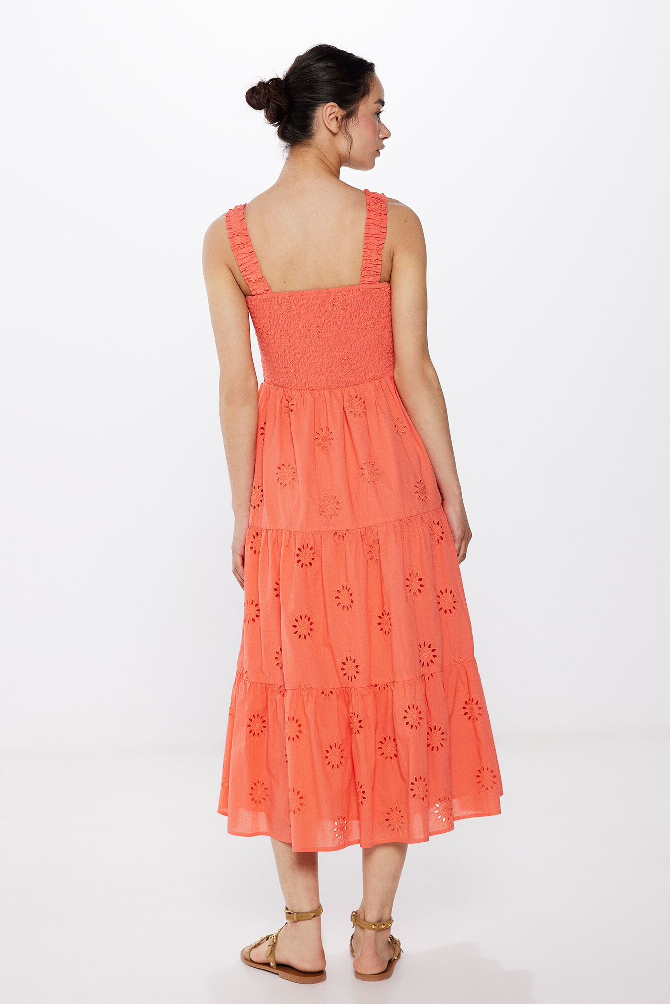 Springfield Vestido midi bordados Shiffly naranja