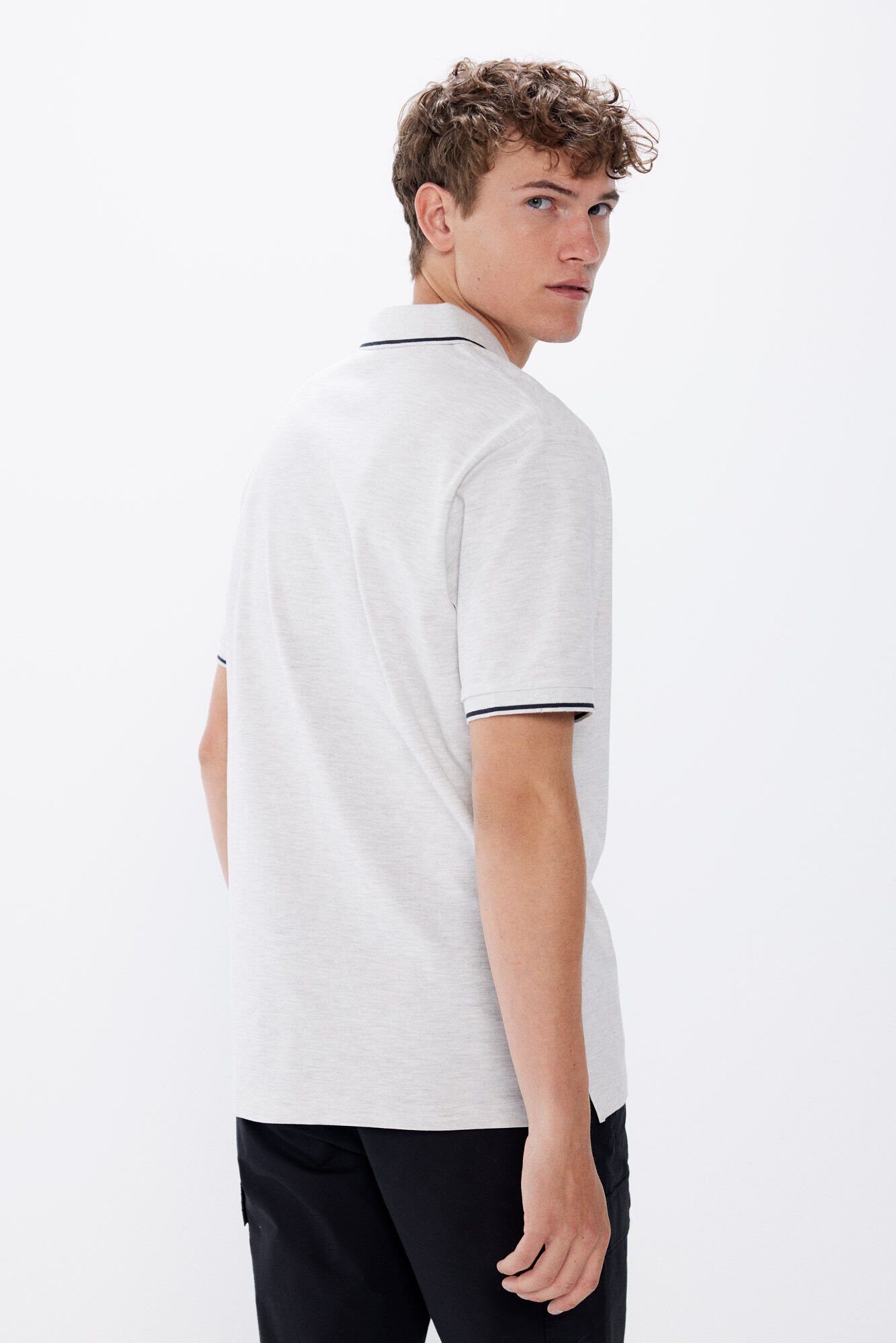 Springfield Polo piqu&eacute; efecto bicolor regular fit gris