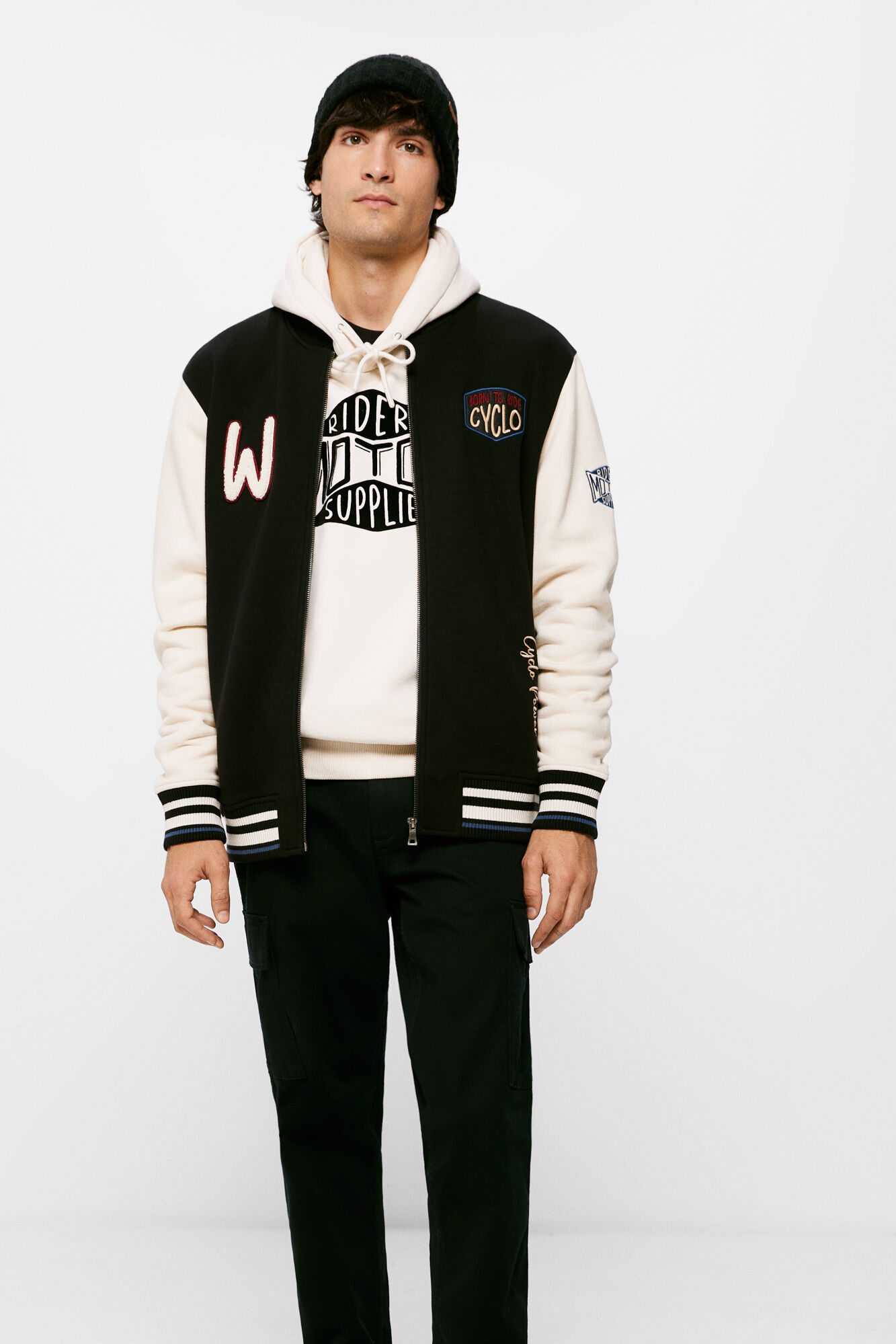 Springfield Sudadera beisbolera negro