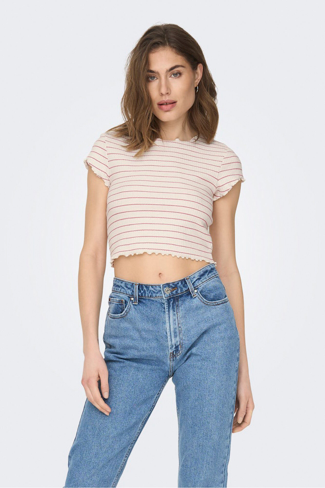 Only Playera crop de manga corta