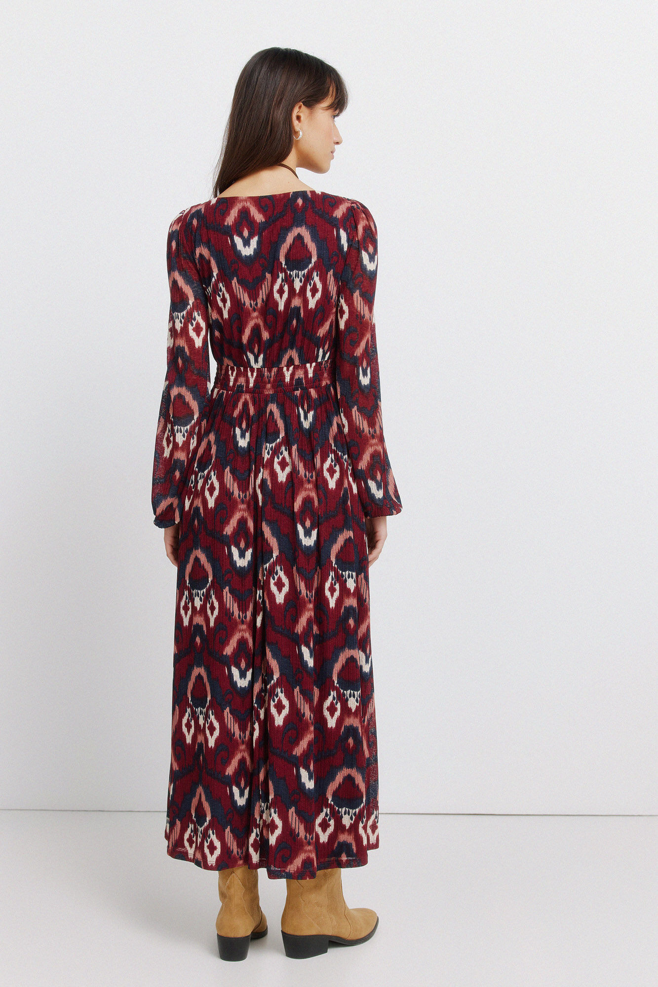 Springfield Vestido estampado manga larga azul