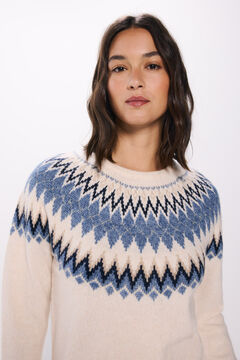Springfield Suéter cenefas jacquard azules beige