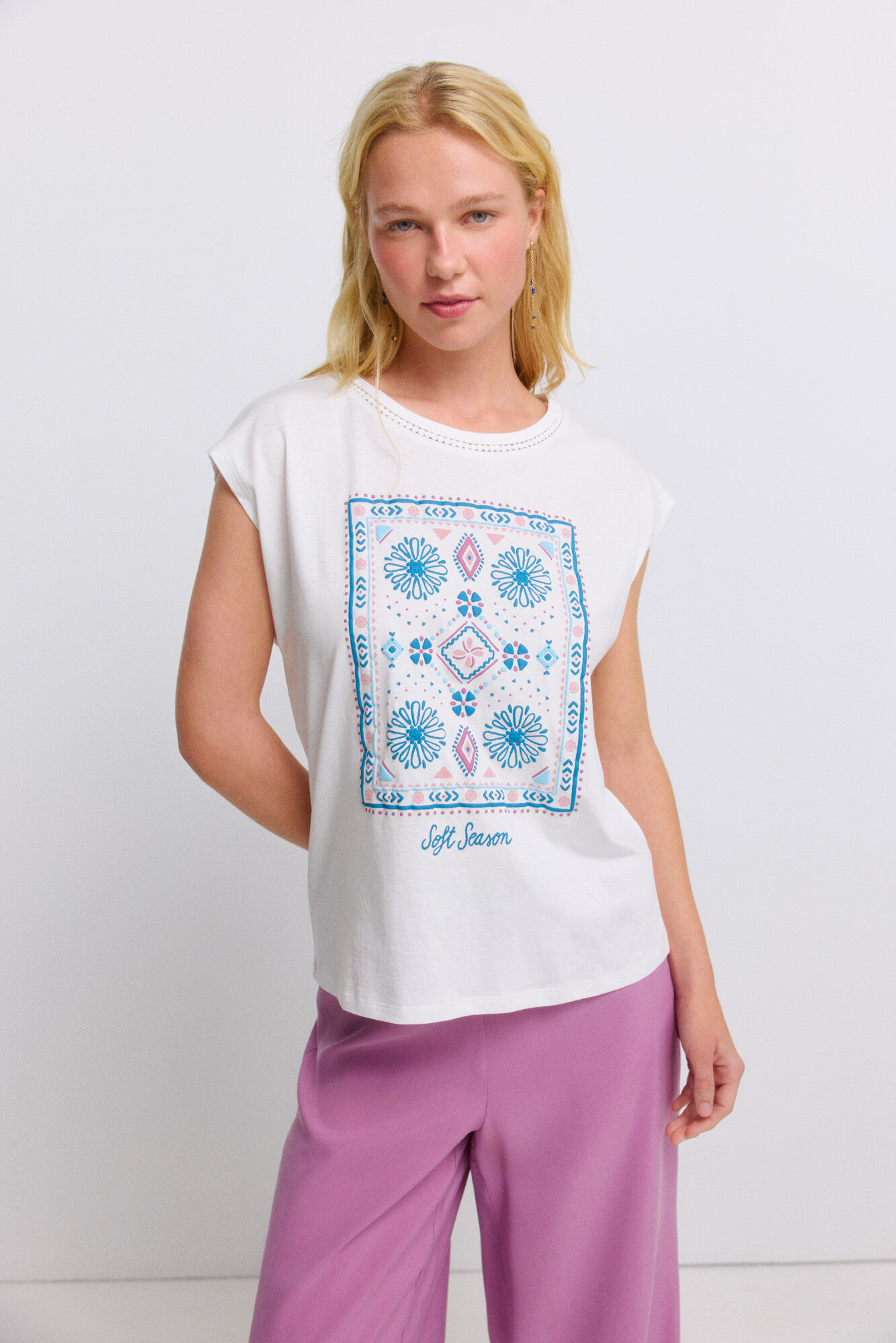 Springfield Playera de manga corta estampada