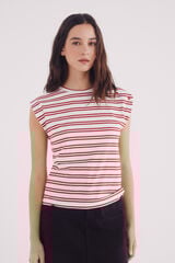 Springfield Playera manga caída botones hombro estampado
