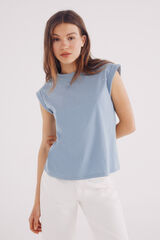Springfield Playera hombros cristales azul