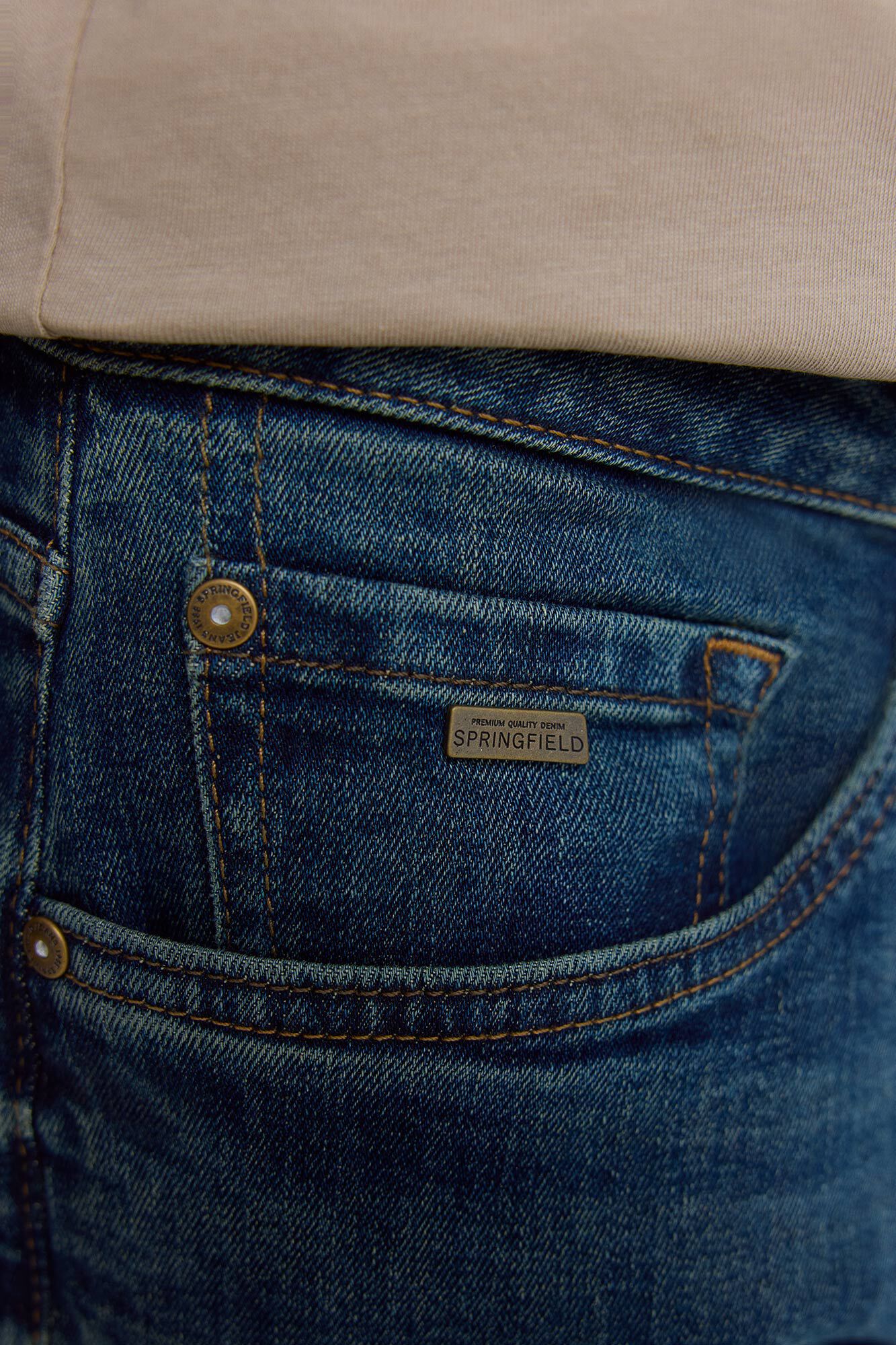 Springfield Jeans slim fit sobrete&ntilde;idos azul