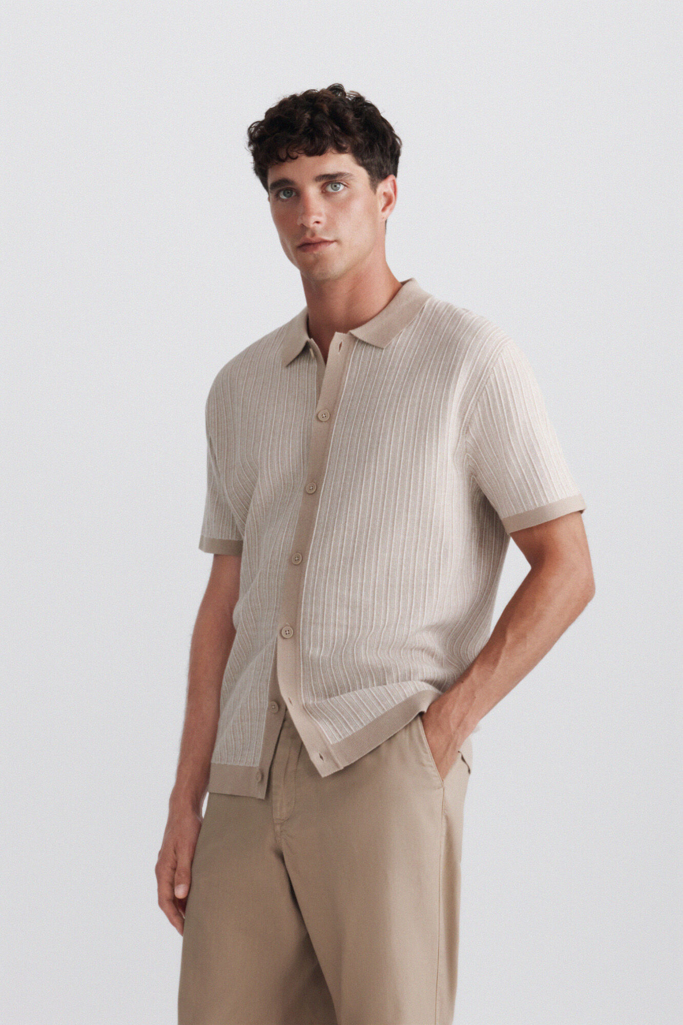 Springfield C&aacute;rdigan de jacquard beige