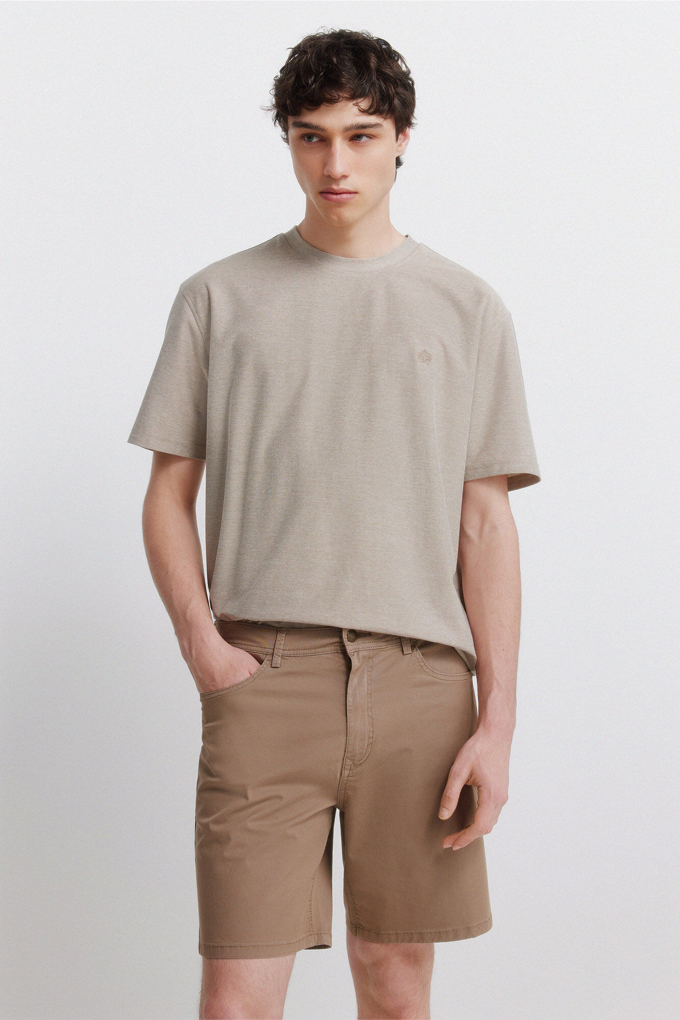 Springfield Bermudas ligeras de 5 bolsillos lavado regular fit caf&eacute;