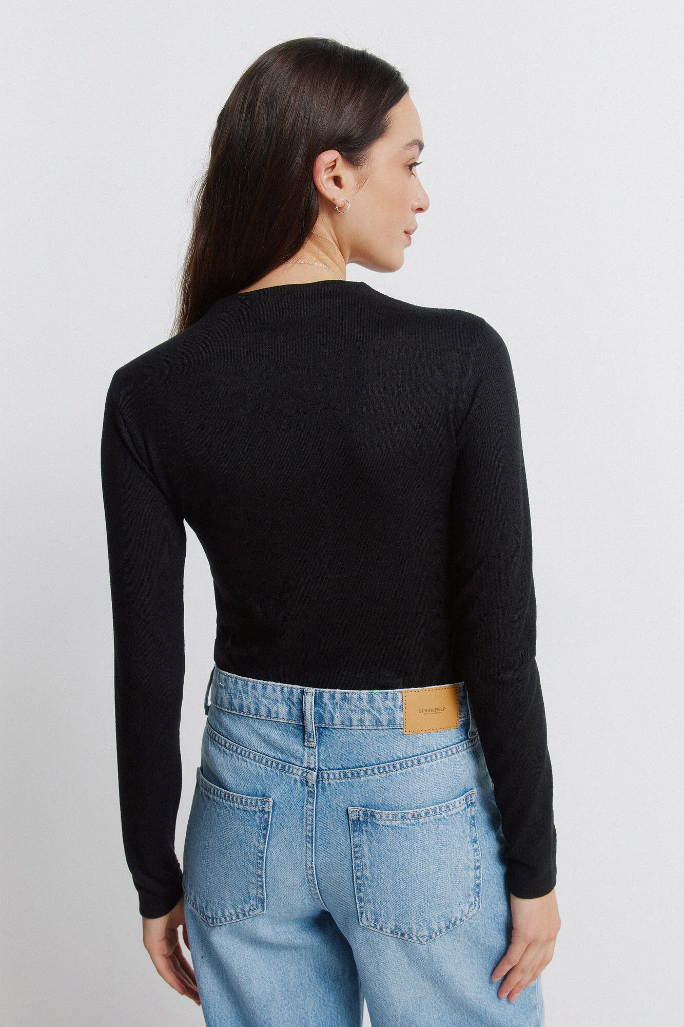 Springfield Playera con cuello Perkins negro