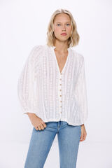 Springfield Blusa estructura cenefas beige
